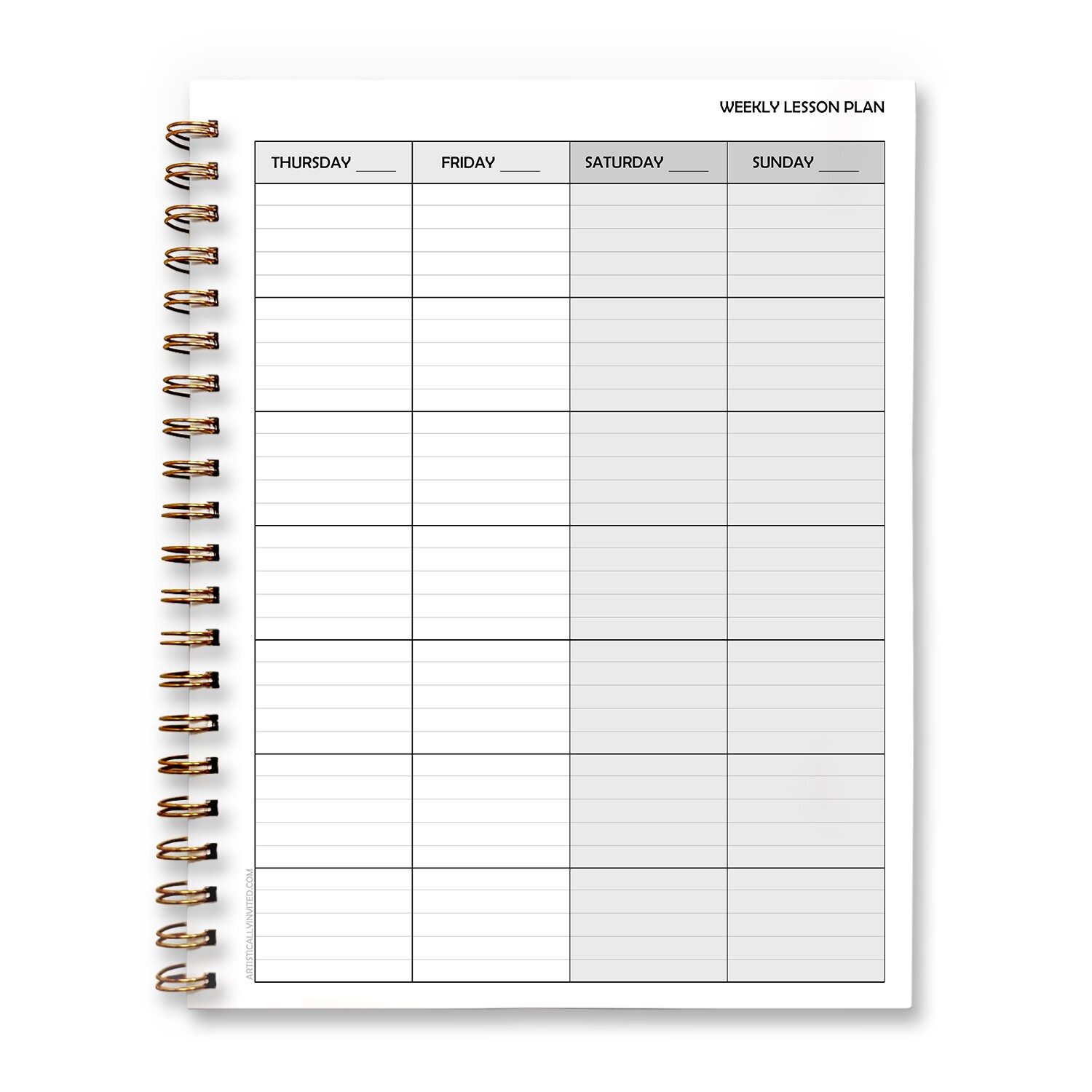UNDATED Weekly Lesson Plan for Teachers or Home School, Black Polka Dot