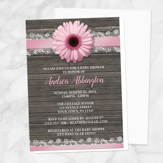 daisy baby shower invitations