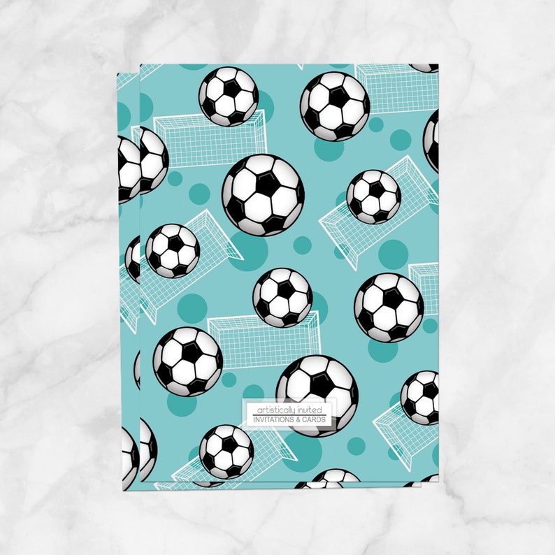 Teal Soccer Birthday Party Invitations - Printed Invitations - Etsy