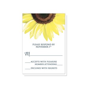Sunflower Reception Only Invitations, Rustic Denim yellow and blue floral post-wedding reception invites Printed image 4