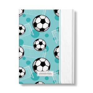 Teal Soccer Personalized Journal 5x7 lined paper or blank paper, Printed Hardcover Journal or Sketchbook image 2