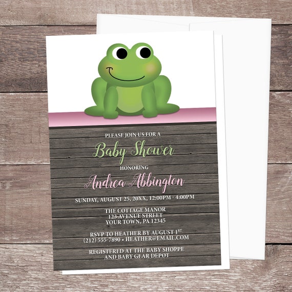 frog baby shower invitations