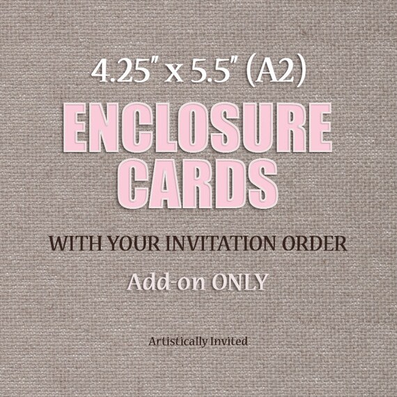 Add Enclosure Cards to your order - A2, 4.25" x 5.5" - Add-On listing for invitation listings Il_570xn