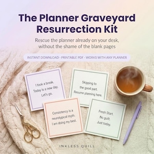 ADHD Planner Rescue Kit | Printable Overlays for Abandoned Planners | ADHD Stickers | Fresh Start | Executive Dysfunction | Digital Download