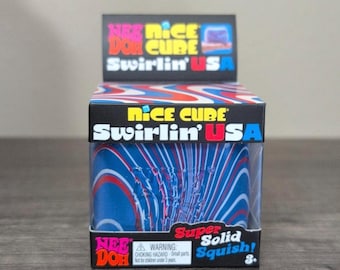 Needoh Swirl Red White and Blue Nice Cube