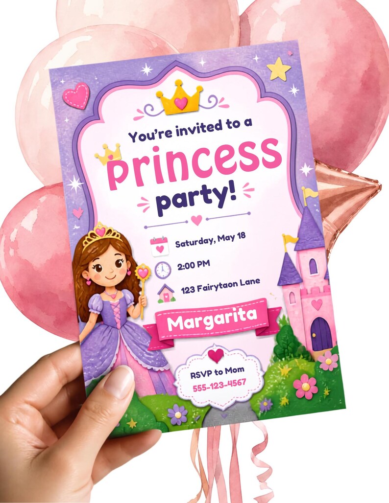 Kids Invitations Kid's Birthday Party Invite Bundle: Dinosaur, Princess, Space Themes ...