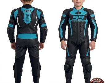 Leren racepak voor kinderen 2-delig custom junior motorkleding voor circuits