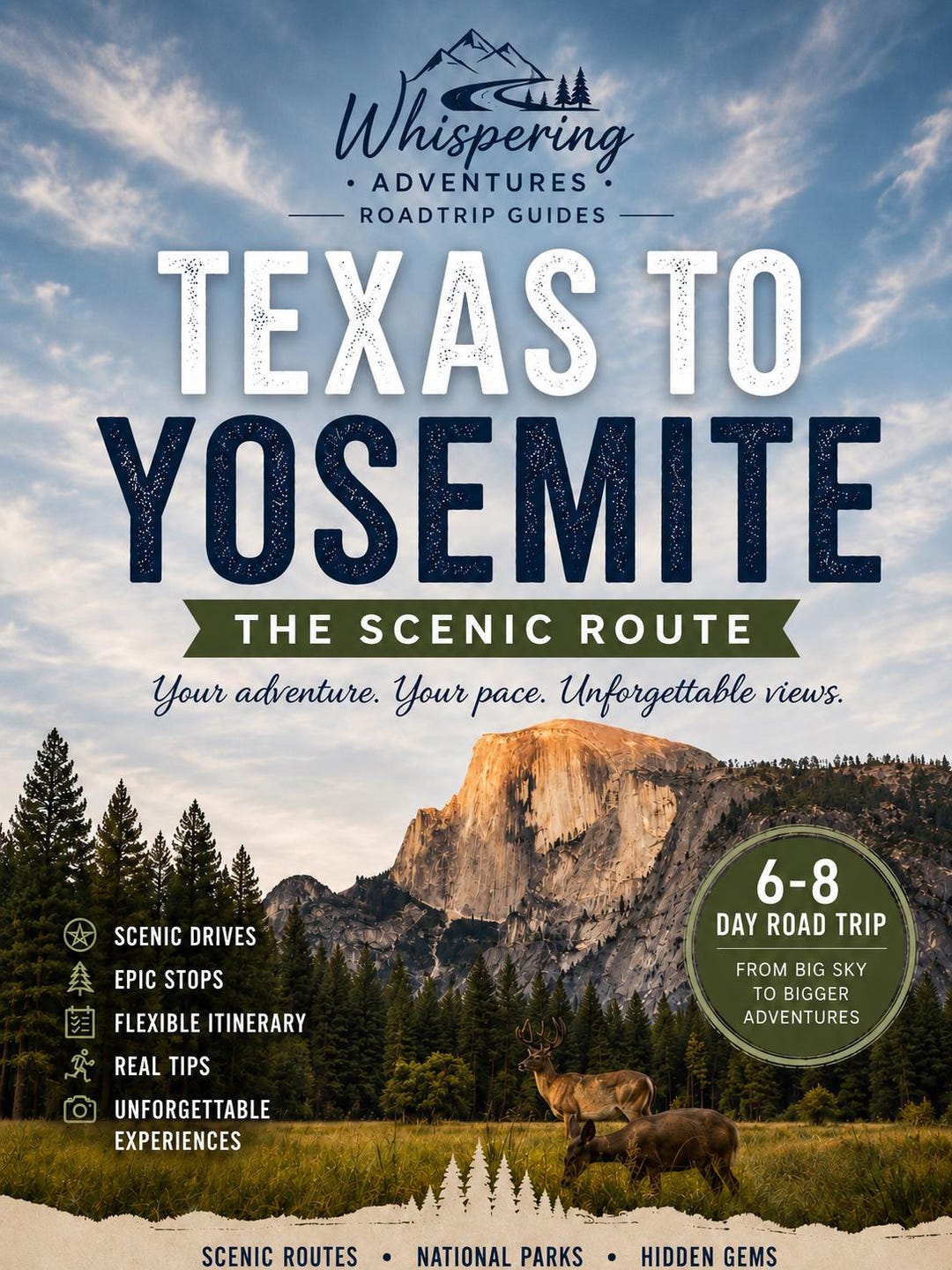 Texas to Yosemite Road Trip Guide - Scenic Route Planner - Download - Etsy