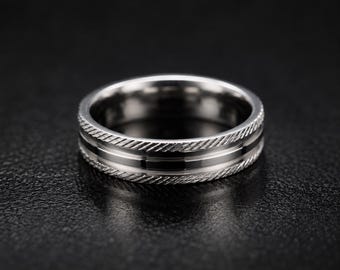 925 Sterling Silber texturierte Bandring | Minimalist Unisex Ring | Moderne Stapelbar Ehering | Jeden Tag Silber Ring Geschenk | Silbernes Band