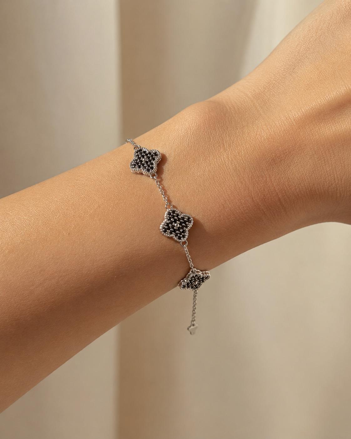 Van cleef bracelet silver and black - Etsy 日本