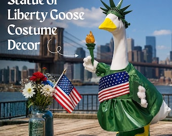 Statue of Liberty Porch Goose Outfit | 4th of July Goose Costume | Patriotic Yard Decor | Lady Liberty Goose Clothes