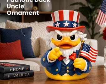 Figura de pato patriótico de resina, Tío Sam, decoración del 4 de julio, Día de la Independencia, 3,15 pulgadas, regalo.