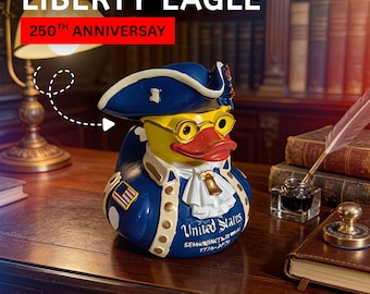 Liberty Duck Figurine Patriotic Colonial Resin 4th July Americana Decor 3.14in Gift