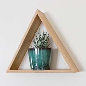 Oak Triangle Shelf - Floating Shelf - Wall Shelf - Shelves - Geometric - Display Shelf - Oak Shelf - Wooden Shelf - Plant Shelf - Gem Shelf