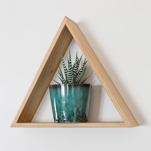 Oak Triangle Shelf - Floating Shelf - Wall Shelf - Shelves - Geometric - Display Shelf - Oak Shelf - Wooden Shelf - Plant Shelf - Gem Shelf