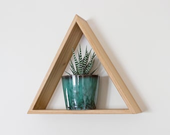 Oak Triangle Shelf - Floating Shelf - Wall Shelf - Shelves - Geometric - Display Shelf - Oak Shelf - Wooden Shelf - Plant Shelf - Gem Shelf