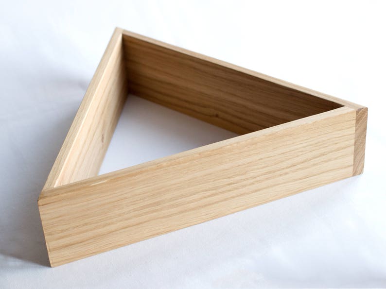 Oak Triangle Shelf Floating Shelf Wall Shelf Shelves Geometric Display Shelf Oak Shelf Wooden Shelf Plant Shelf Gem Shelf image 6