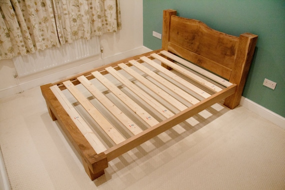 Oak bed base sale queen