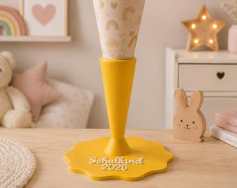 Schultütenständer/Schultütenhalter Einschulung – personalisierbar mit Name & Schulkind | Schultüte Ständer Schultüte Halter 3D Druck