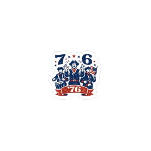 Sticker Spirit of 76 Meme | 6-7 sticker patriottische kiss-cut, retro oorlogsretro