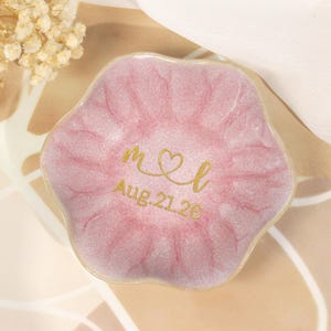 Personalized Ring Dish, Custom Wedding Date Trinket Dish,Engagement Ring Dish Unique Gift