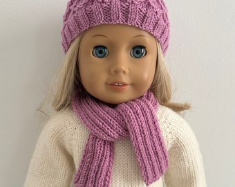 Beanie hat and scarf for American Girl Doll