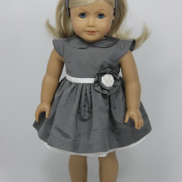 SALE *** Silk dress and headband for American Girl doll