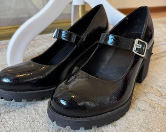 Dirty Laundry Black Platform Mary Janes - Y2K Chunky Heels