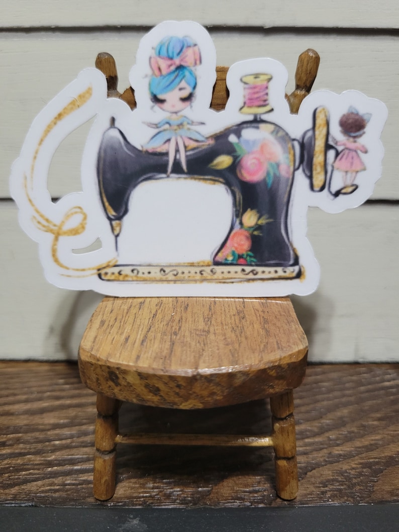 Sewing Fairy on a Sewing Machine Sticker Sewing Machine Decal Sewing