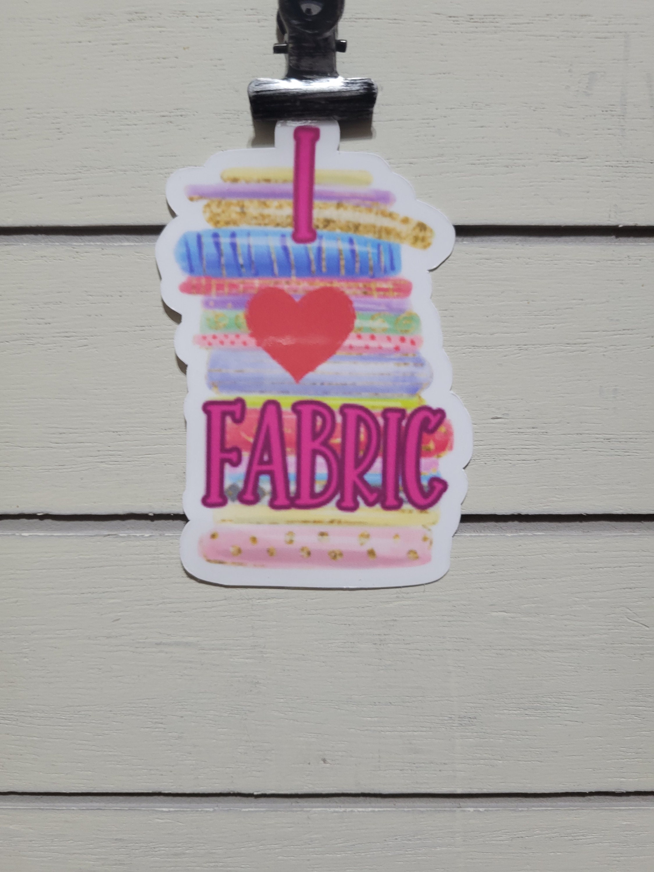 Fabric Sticker Design I LOVE Fabric Sticker | Sewing Decal | Sewing Lover |stickers for ...