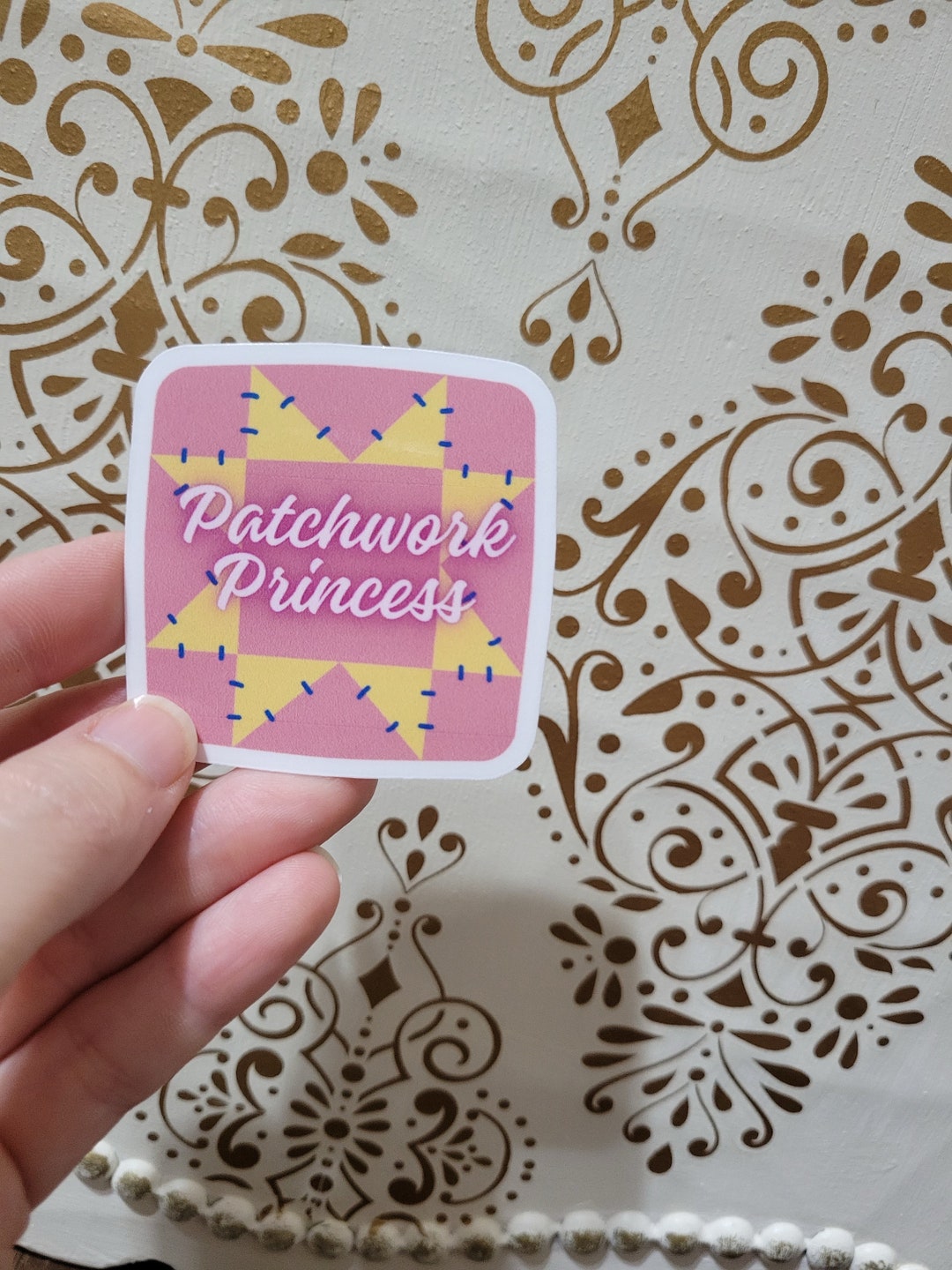 Patchwork Princess Sq Sticker | Sewing Decal | Sewing Lover |quilt ...