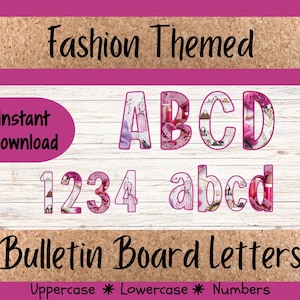 Fashion Themed Bulletin Board Letters Printable| Back to School Classroom Decor| Digital Fashion Letters| A - Z| Letters & Numbers Set