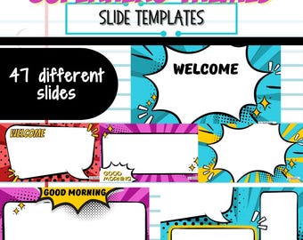 Superhero Themed Google Slides | Editable Canva Template | Teacher Resources | Digital Classroom Resources