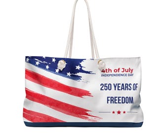 Mala de viagem de lona para fins de semana | Bolsa de viagem com a bandeira dos EUA, 61 cm x 33 cm
