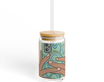 Copo de 473ml (16oz) com tampa anti-vazamento, transparente e reutilizável.