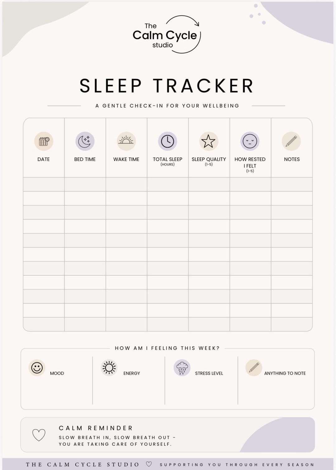 Sleep Guide.pdf Sleep Tracker, Daily Sleep Log and Sleep Quality Journal, A4 PDF - Etsy