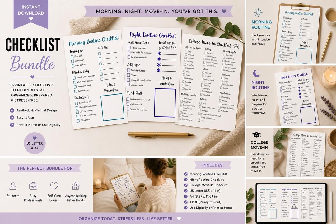 Checklist Bundle – Printable & Editable Templates - Etsy