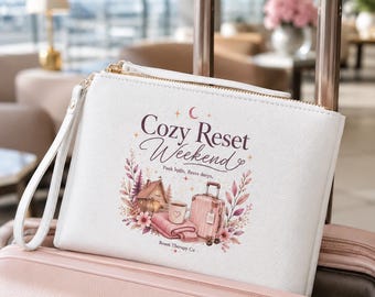 Cozy Reset Weekend Tote Bag, Wellness Travel Bag, Cozy Getaway Tote, Staycation Bag, Soft Escape Gift for Women