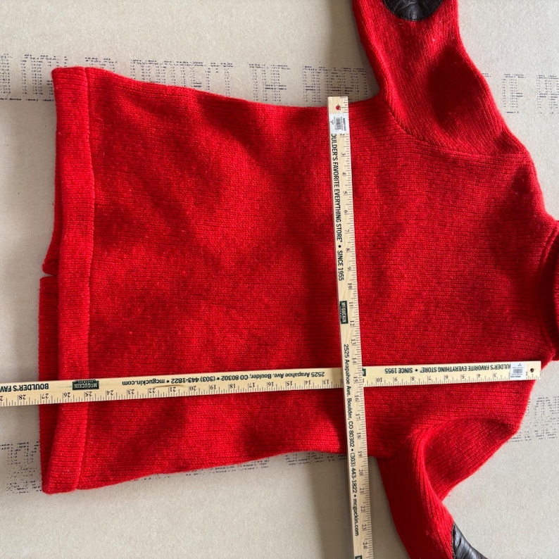 Vintage 60s Pendleton Knockabouts Red Wool Zip Sweater Sweater zdjęcie 7