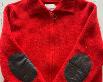 Vintage jaren 60 Pendleton Knockabouts rode wollen trui met rits