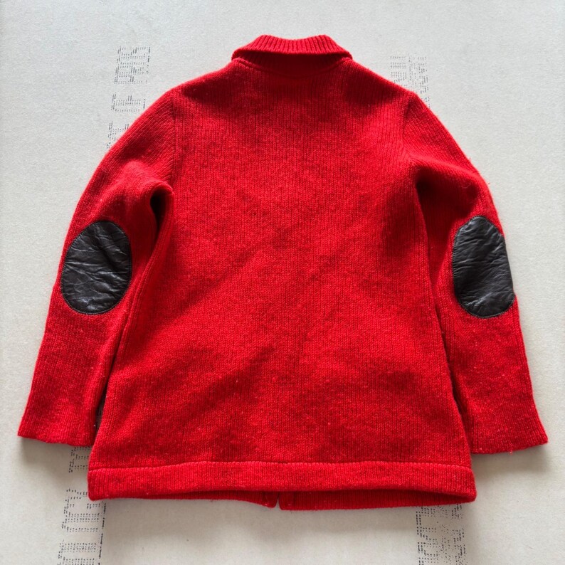 Vintage 60s Pendleton Knockabouts Red Wool Zip Sweater Sweater zdjęcie 4