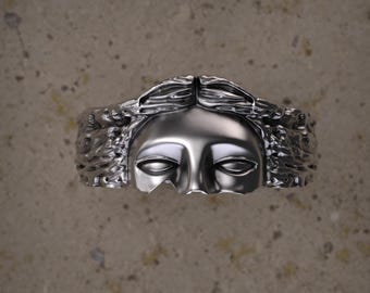 Aphrodite Eyes One Of A Kind Ring, Goddess Venus Ring in Roman Mythology, Ancient Greek Ring in Sterling Silver, Fantasy Ring For Men