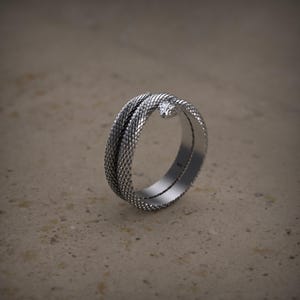 Python ring, Sterling silver Snake ring, Gift For Him, Unique punk gothic goth biker mens, Animal ring, Oxidized jewelry, Gift for her image 3