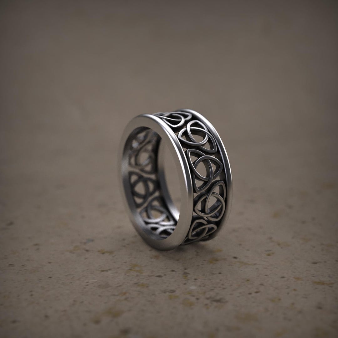 Trinity Knot Ring, Sterling Silver Band, Celtic Jewelry, Irish Jewelry ...