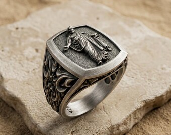 Jesus Christ Ring: Gothic Baroque Silver Signet (Oxidized Finish)