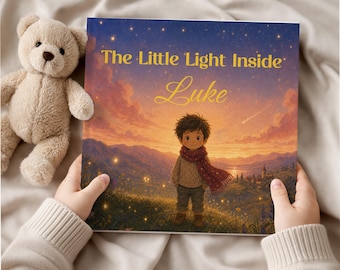 Libro di fiabe personalizzato per la buonanotte, racconto personalizzato per superare la paura del buio, regalo per baby shower per bambino o bambina, regalo di compleanno, ricordo del bambino
