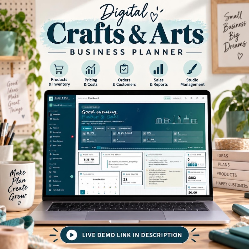 Gui Exercises In Html And Javascript Craft Business Planner, Handmade Pricing Calculator, Inventory Order ...