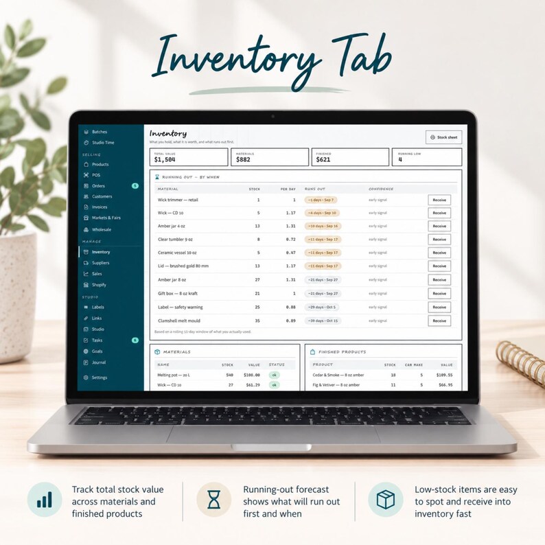 Gui Exercises In Html And Javascript Craft Business Planner, Handmade Pricing Calculator, Inventory Order ...