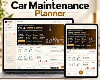 Car Maintenance Planner Web App, Vehicle Service Log, Fuel and Mileage Tracker, Auto Expense Organizer, Digital Download