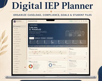Digital IEP Planner for Special Education Teacher, IEP Case Manager Organizer, Student Data Tracker, SPED Compliance & Progress Tool